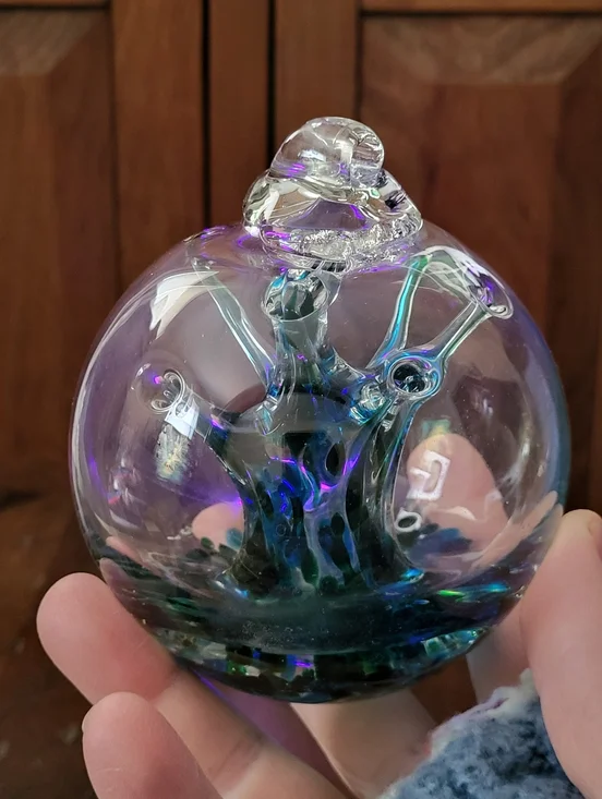 Handblown Glass Tree Of Life Orb - Picture 11 of 16